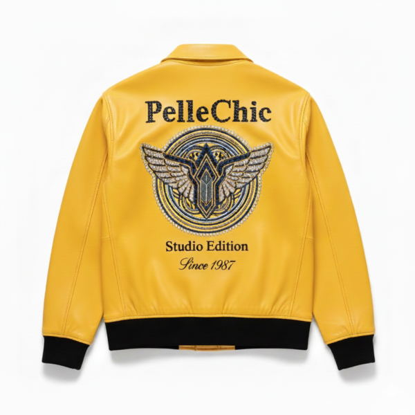 Pelle Chic "Studio Edition" Since 1987 | Premium Crystal-Embellished Leather Bomber   $1098 USD