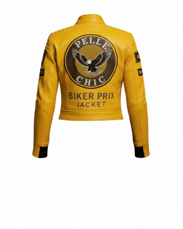 Women's Mustard Yellow "Special Forces" Moto Leather Jacket $397 USD