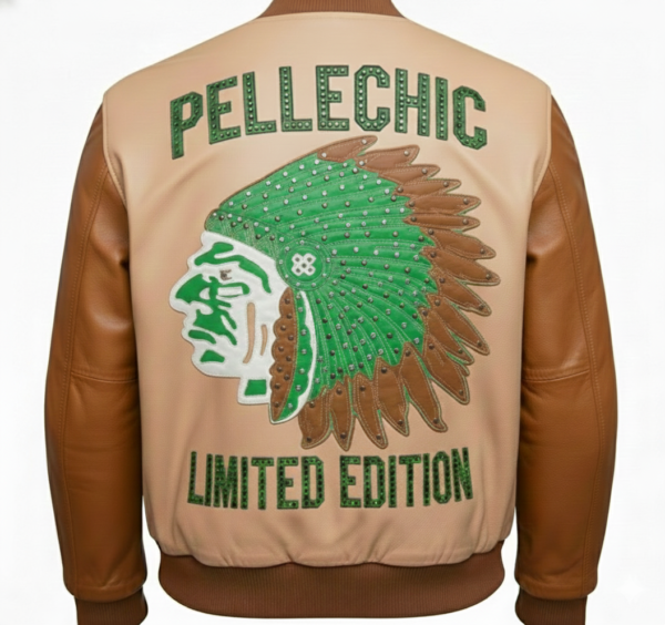 PelleChic Limited Edition Embroidered Leather Jacket – Native Chief Design $855 USD