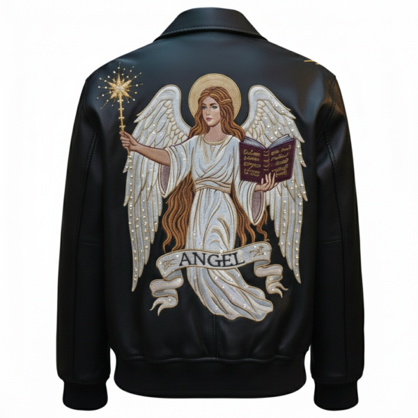 Pelle Chic "Celestial Angel" | Hand-Embroidered Luxury Archive Jacket  $976 USD