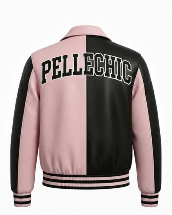 PelleChic™ "Shadows and Light" Split-Tone Bomber – Pink & Black Elite Poetic Edition  $854 USD
