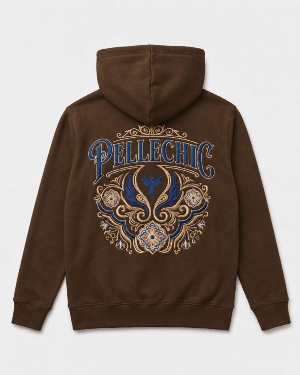PelleChic Royal Phoenix Heavyweight Embroidered Hoodie – Rich Brown USD-$900