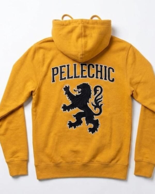 PelleChic Signature Emblem Mustard Yellow Zip-Up Hoodie USD-$1100